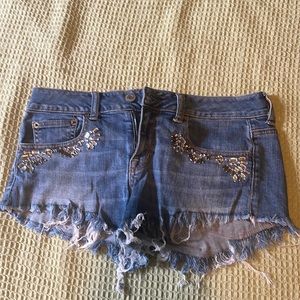 American eagle bejeweled Jean shorts